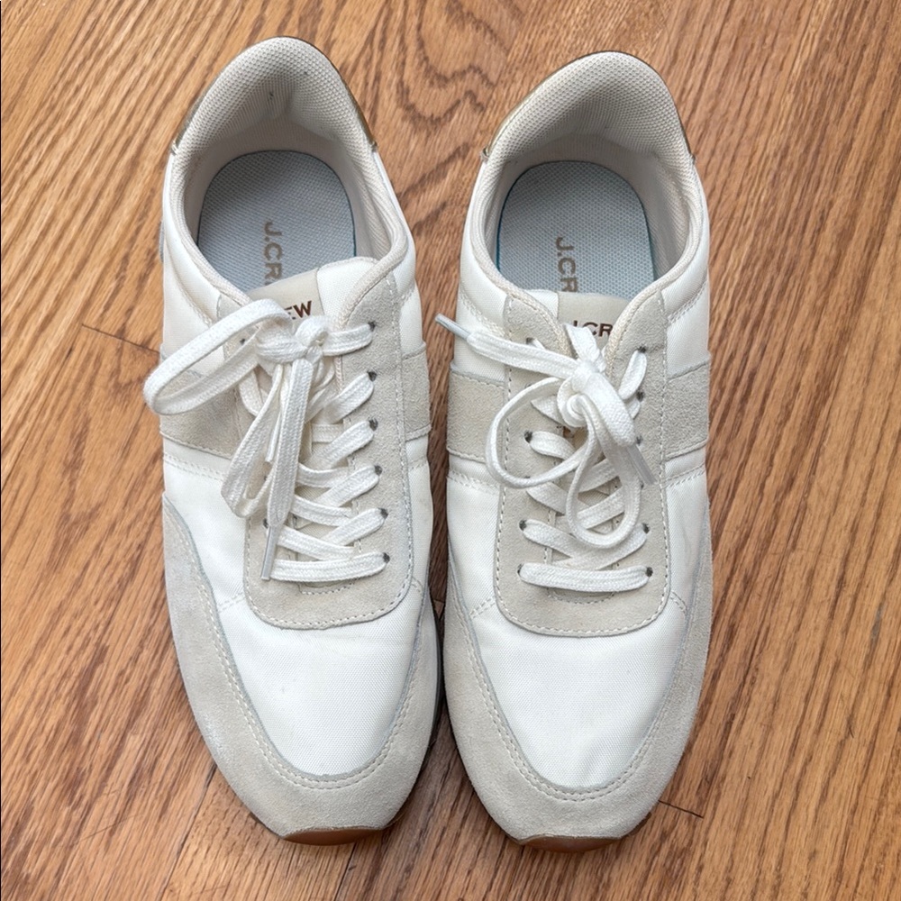 J. Crew Cream and White Casual Sneakers Trainers size 8